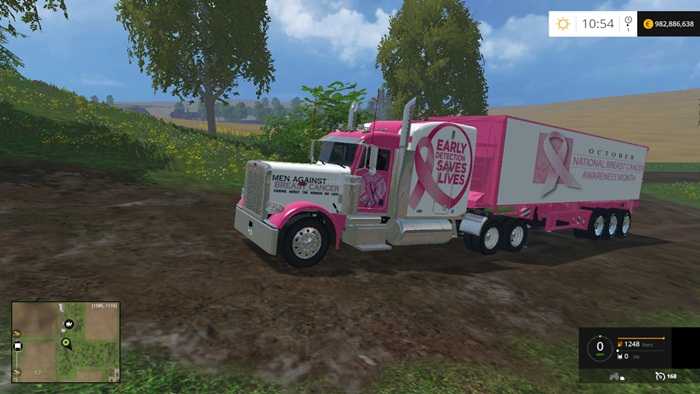 FS 2015 – Peterbilt 388 Breast Cancer Edition Truck + Trailer Pack