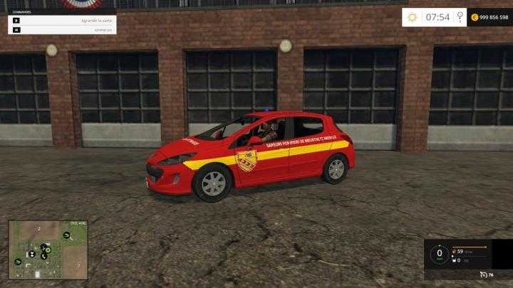 FS15 – Vl Peugot 308 Pompiers Reskin Sdis54 V1