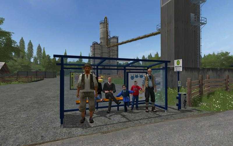 FS17 – 3 Bus Stops Including Ticket Receipts V1.0