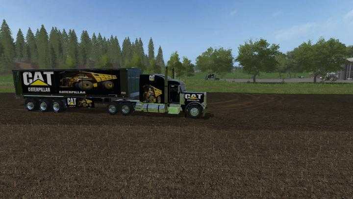 FS17 – Caterpillar Trailer Bulk Ve Peterbilt 388 Ve V1