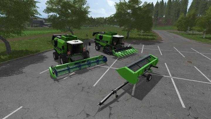 FS17 – Deutz-Fahr Drescher Mit Schneidwerken V1