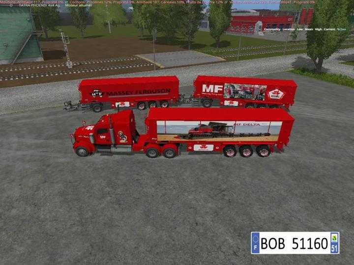 FS17 – Pack Truck + 3 Trailers Massey Ferguson V1.1