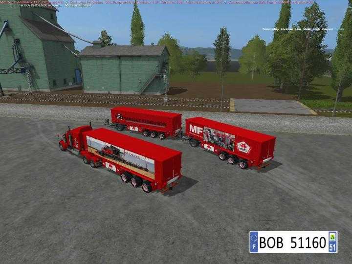 FS17 – Pack Truck + 3 Trailers Massey Ferguson V1.1