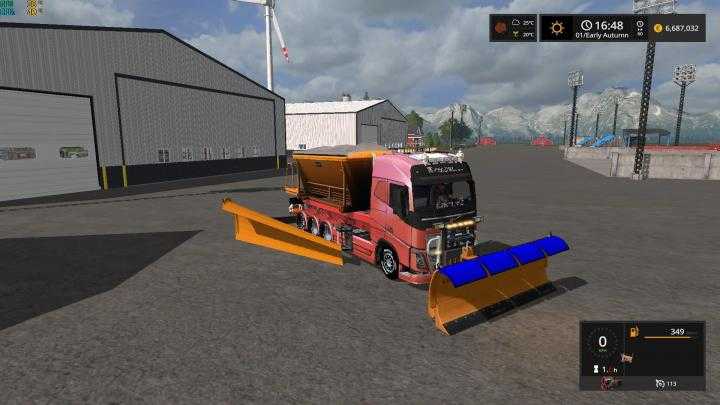 FS17 – Snow Truck With Snowblades And Sander V1