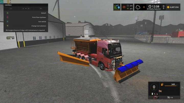 FS17 – Snow Truck With Snowblades And Sander V1