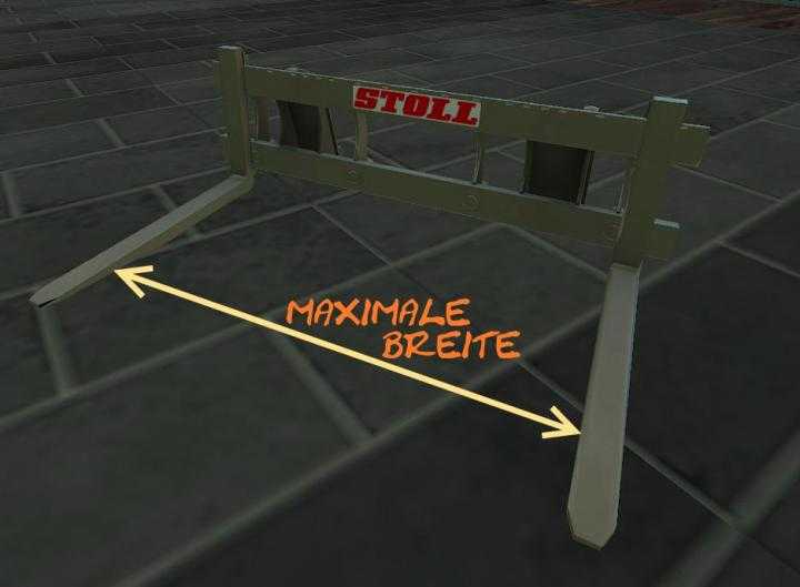 FS17 – Stoll Pallet Fork With Width Adjustment V1