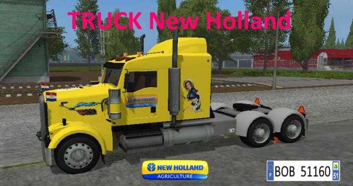 FS17 – Truck + Trailer Yellow New Holland V1.1