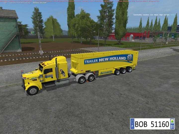 FS17 – Truck + Trailer Yellow New Holland V1.1