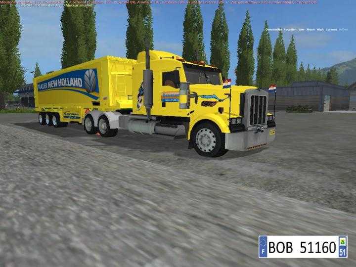 FS17 – Truck + Trailer Yellow New Holland V1.1