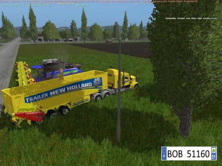 FS17 – Truck + Trailer Yellow New Holland V1.1