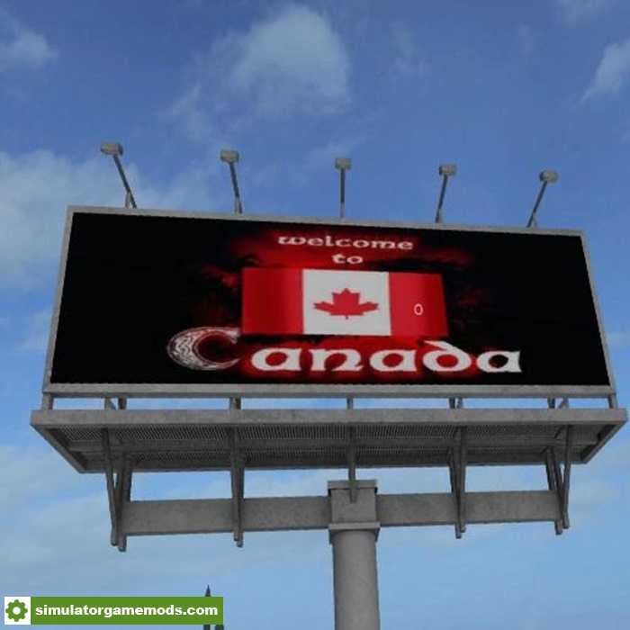 FS17 – Placeable Canada Welcome Billboard V1.0