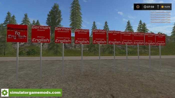 FS17 – TSR Sign Pack V1.3