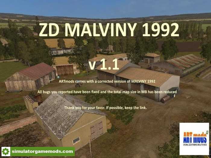 FS17 – ZD Malviny 1992 Map V1.1.1