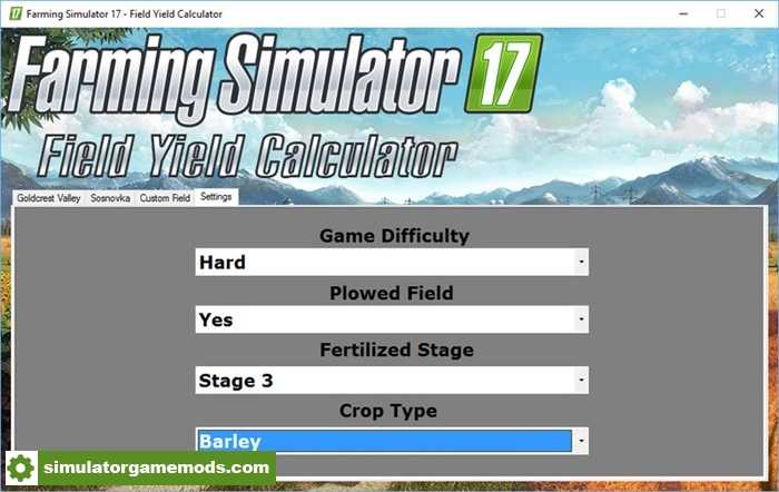 FS17 – Field Yield Calculator V 1.0