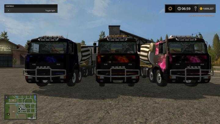 FS17 – Concrete Mixeur Multicolor Decal V1