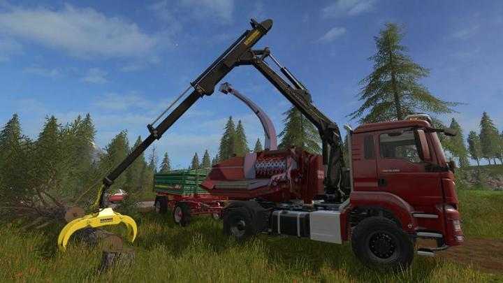 FS17 – Man Tgs 18.480 With Jenz Hem583 Woodcrusher V2