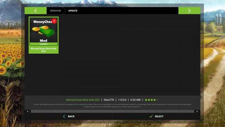 FS17 – Moneycheat With Gui V1