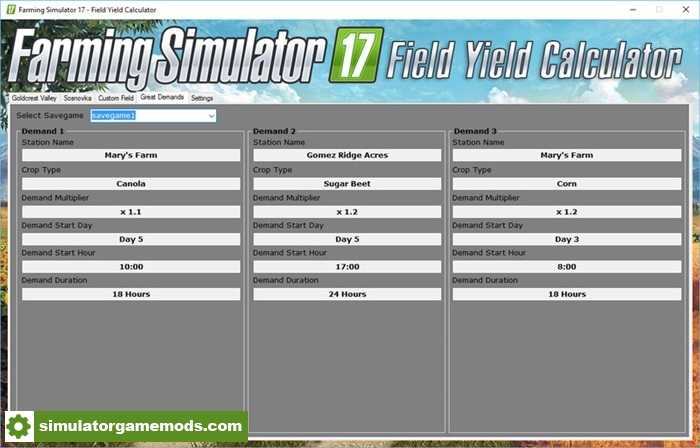 FS17 Field Yield Calculator V 1.1