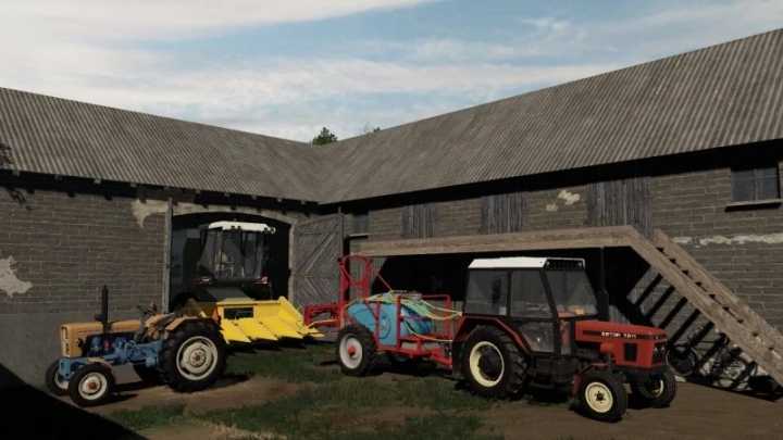 Barn With Black Brick Cowshed V1.0 FS19