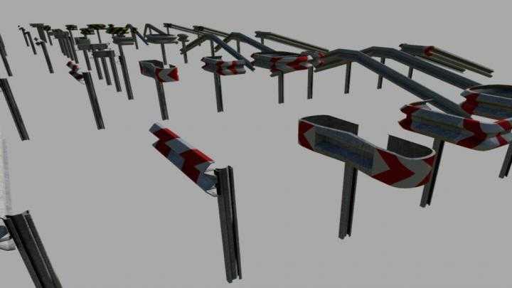 FS19 – Crash Barriers A Profil Set (Prefab) V1