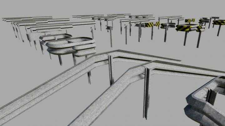 FS19 – Crash Barriers A Profil Set (Prefab) V1