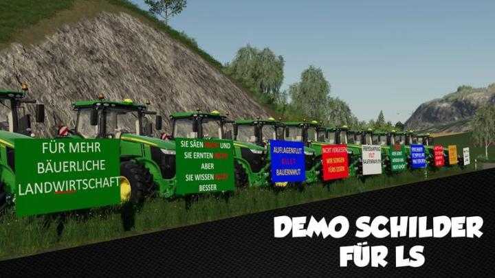 FS19 – Demo Signs With Sayings V1