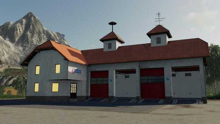 Fire Station Placeable with Siren V1.0 FS19