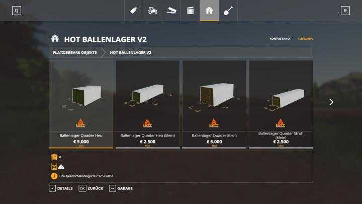 FS19 – Hot Ballenlager V2.0.5