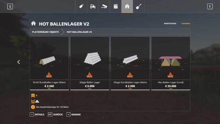 FS19 – Hot Ballenlager V2.0.5