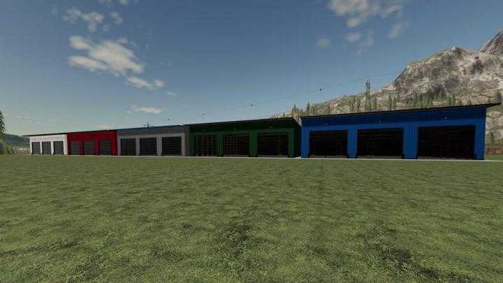 FS19 – Large Pull Through Garage Pack V1