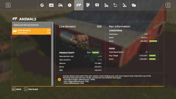 FS19 – Lone Oak Cow Husbandry V1.2