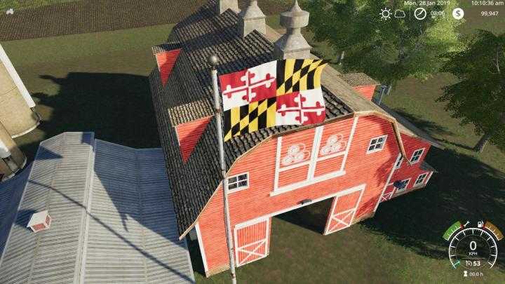 FS19 – Placeable Maryland Flag V1