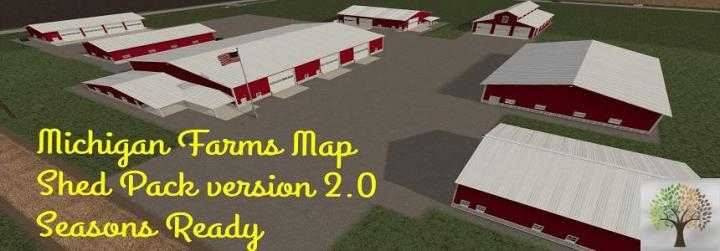 FS19 – Michigan Farms Map Shed Pack V2