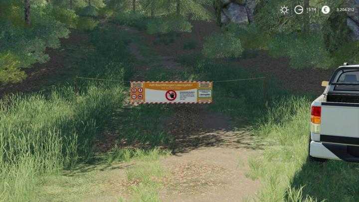 FS19 – Placeable Forest Barrier Banners V1