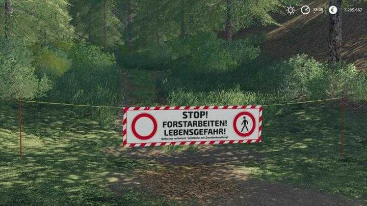 FS19 – Placeable Forest Barrier Banners V1