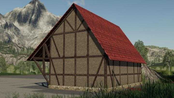 FS19 – Placeable Half-Timbered Barn V1