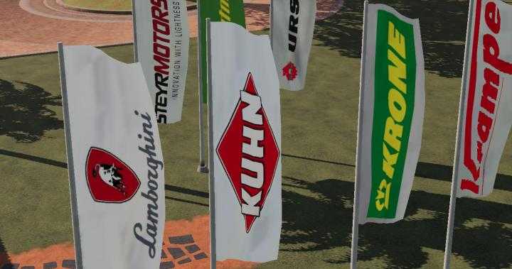 FS19 – Placeable Multi Brand Flags V1