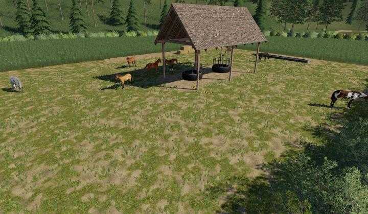 FS19 – Placeable Open Horse Pasture V1