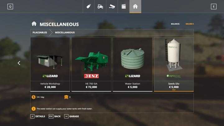 FS19 – Placeable Seeds Silo V1