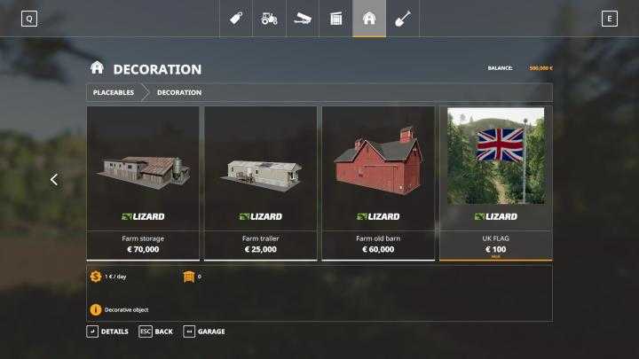 FS19 – Placeable Uk Flag V1