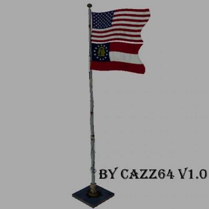 FS19 – Usa Above Georgia State Flag V1