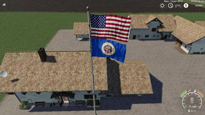 FS19 – Usa Above Minnesota Flag V1