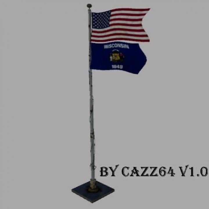 FS19 – Usa Above Wisconsin State Flag V1