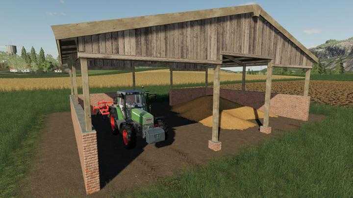 FS19 – Wood Frame Open Sheds With Brick Wall V1