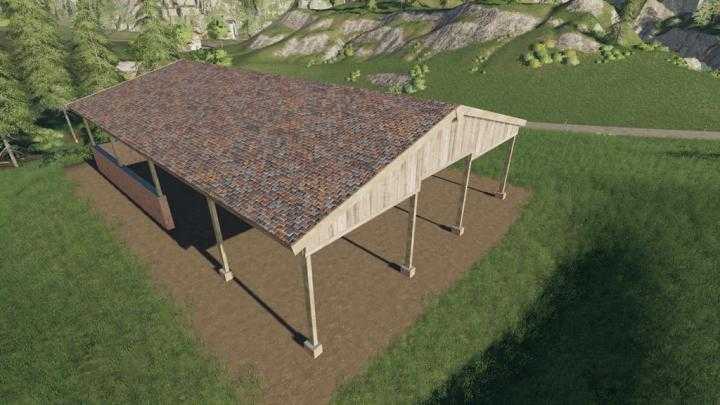 FS19 – Wood Frame Open Sheds With Brick Wall V1