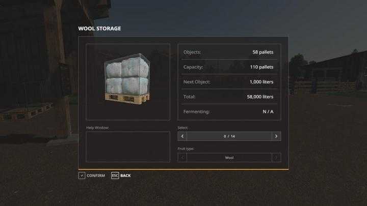 FS19 – Wool Storage V1.0.1.0