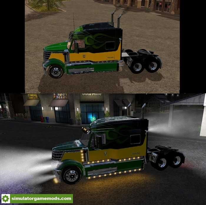 FS17 – Lonestar Dark Green and Yellow Truck V1.0