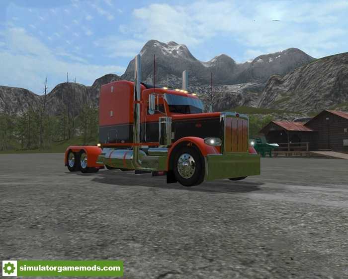 FS17 – Peterbilt 388 Orange and Black Custom Truck V1.0
