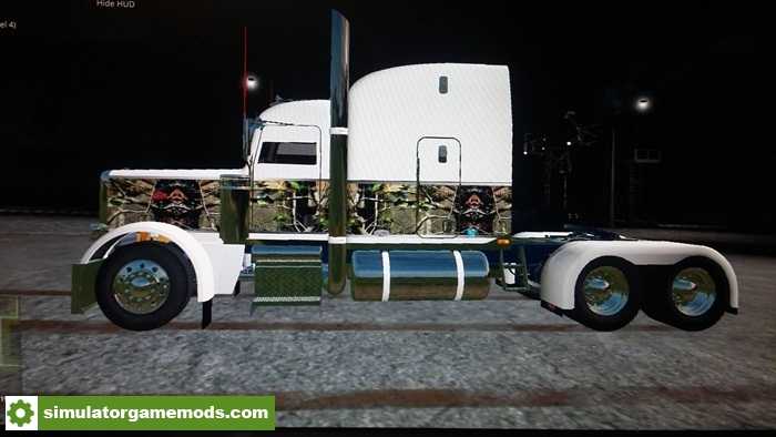FS17 – Peterbilt 388 White Camo Truck V1.0