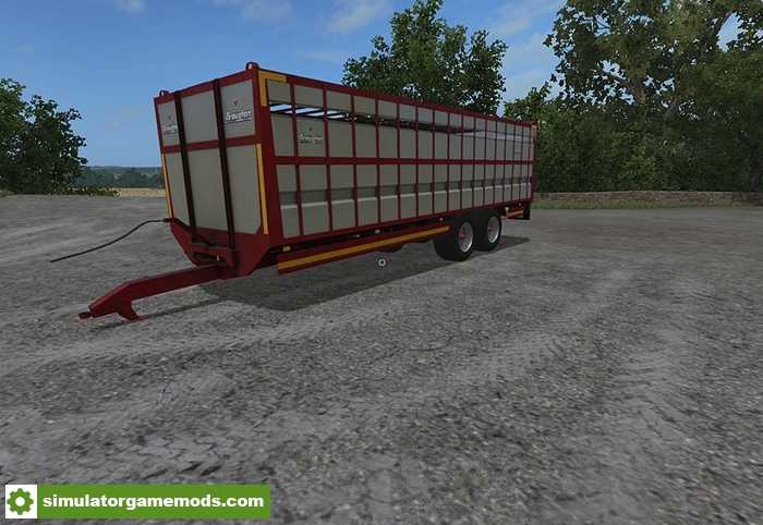 FS17 – Red Broughan 28 Foot Cattle Trailer Mod